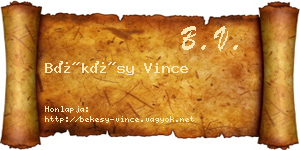 Békésy Vince névjegykártya