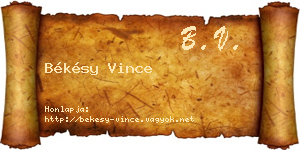 Békésy Vince névjegykártya